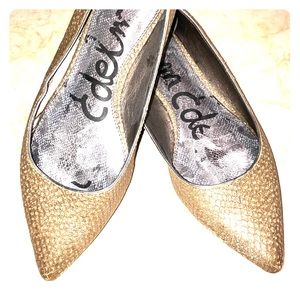 Sam Edelman Metallic Snakeskin Flats